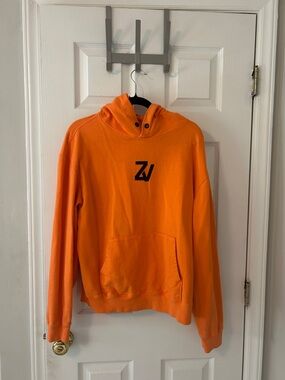 Zadig & Voltaire Orange Hooded Sweatshirt with Front Pocket